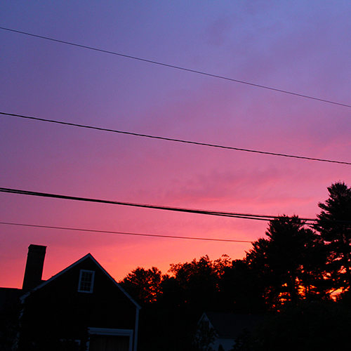 Colorful sunset in Amherst, NH